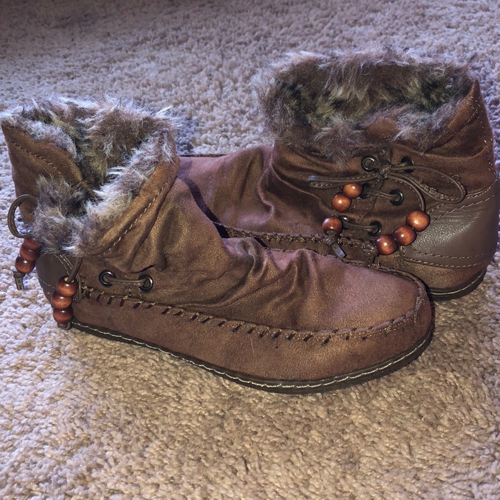 Fur ankle boots